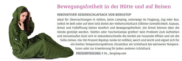 Produktnews "Hüttenschlafsack" im DAV Panorama Magazin März 2017